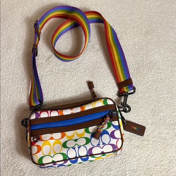 Coach Graham Crossbody In Rainbow Signature Canvas-Pride-Purse Bag